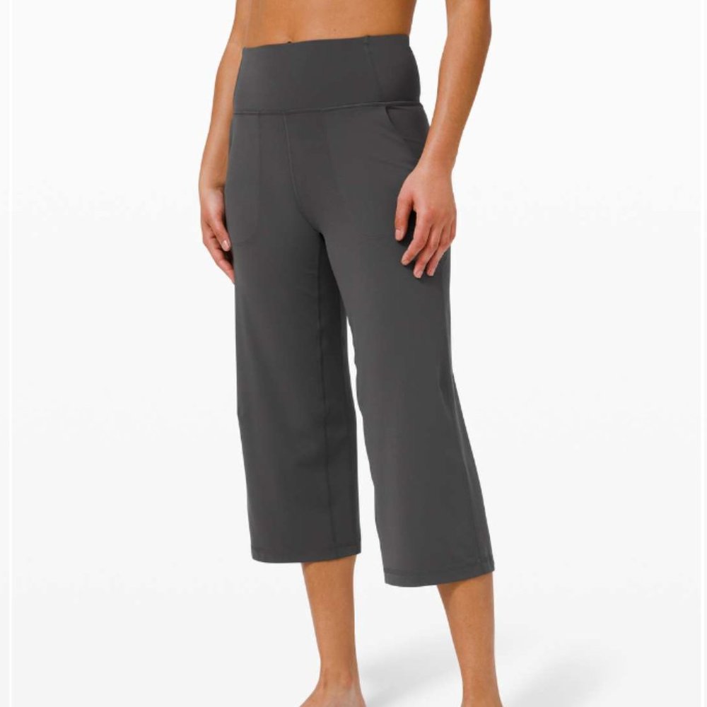 Lululemon Align Wide Leg Super-High-Rise Crop *23" Graphite Grey 0 NWT